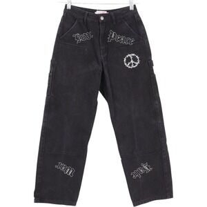 Honor The Gift Men's Campus Black Carpenter Pants Embroidered Love Peace Size 28